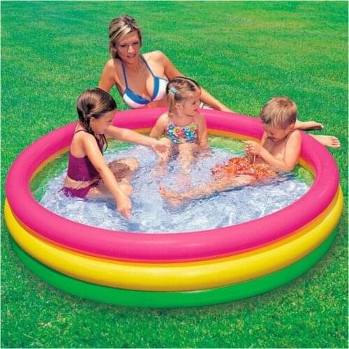 Sunset Soft Bottom Colorful Childrens Pool 2021 Model 114x25 Cm 173 lt Childrens Playground Balcony Pool Inflatable Childrens