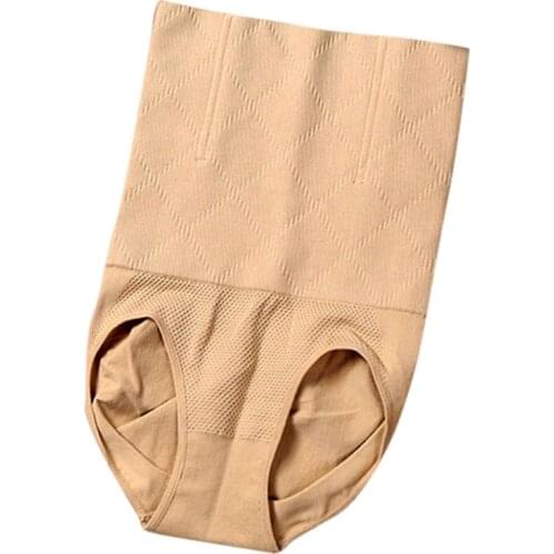 2 Colors Women High Waist Shapewear Seamless Tummy Control Body Shaper Panty Tummy Briefs Nylon Black, Flesh Color