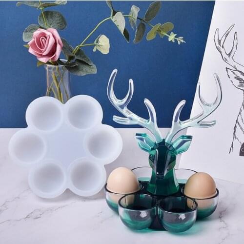 1 Set Egg Storage Box Epoxy Resin Mold Elk Jewelry Holder Silicone Mould DIY Crafts Necklace Earrings Organizer Casting Mold
