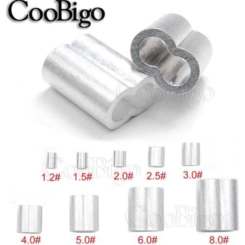 100pcs Size 3/64"~5/16" Aluminum Cable Crimps Sleeves Clip Fittings Loop Sleeve Ferrule Stop Wire Rope Cable Parts