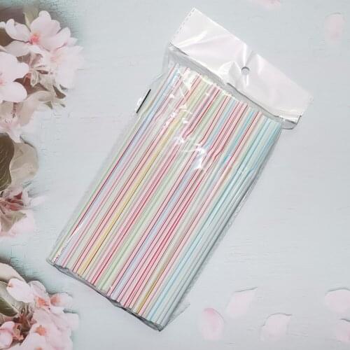 100PCS Curved Plastic Drinking Straw Cocktail Lounge Wedding Birthday Party Special Summer Drinking Straws Tube