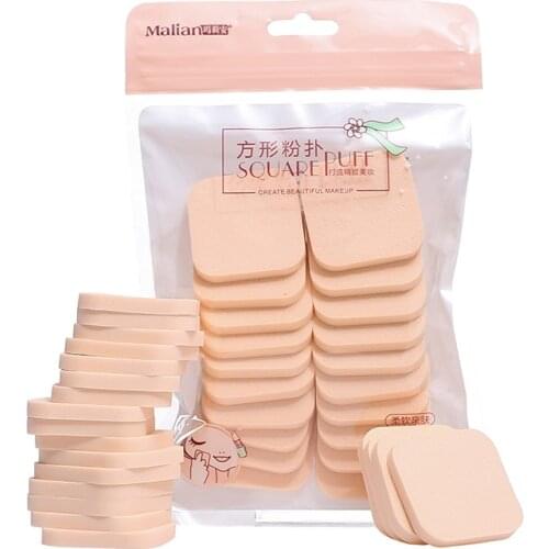 20pcs/pack Makeup Sponge Powder Puff Wet And Dry Use Facial Foundation Beauty Cosmetic Facial Face Sponge Puff Makeup Tool