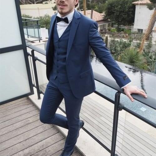2017 Latest Coat Pant Designs Navy Blue Jacket Prom Men Suit Slim Fit Terno Masculino Tuxedo 3 Piece Blazers Custom Groom Suits