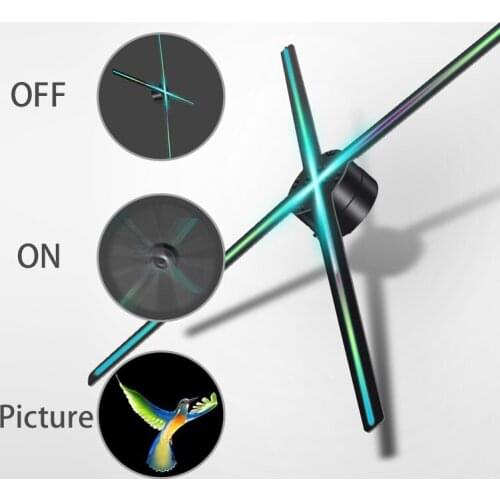 3D holographic advertising machine LED fan rotating projector naked eye three-dimensional suspension projection hologram imaging