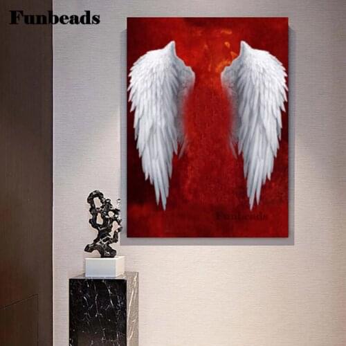 5D diamond painting White angel wings feathers full drill square diamond embroidery diy Diamond Sale cross stitch kit New FF5537