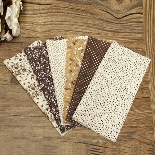6pcs Pre-Cut Fat Quarters Bundle Cotton Quilt Fabric Grey Assorted For Patchwork Pillows Tablecloths Cloth Craft 25*25cm