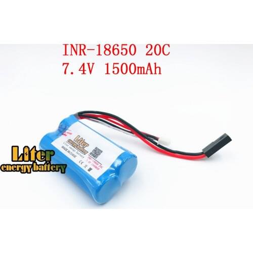7.4V 1500mah 20C 18650 power lithium battery 1500Mah battery pack for remote control helicopter