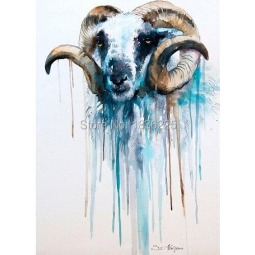 Modern Art Abstract Wholesale Good Quality Animal Oil Painting Lovely Goat Head Wall Pictures Home Decor Paintings On Canvas