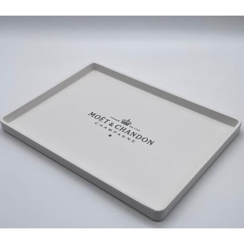 Acrylic Plastic White Champagne Plate Bar Kitchen Nordic Tray Dessert Plate Snack Storage Trays