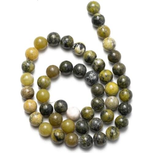Wholesale Natural Stone Yellow Turquoises Beads 4mm 6mm 8mm 10mm 12mm Round Loose Beads for Jewelry Making DIY Bracelet Necklace
