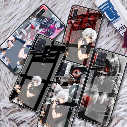 Tempered Glass Case For Samsung Galaxy A51 A50 A71 A70 A31 A21s A52 A40 A30 M51 M31 A91 Luxury Phone Cover Tokyo Ghoul Anime Sac