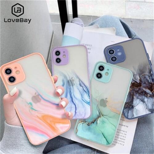 Lovebay For iPhone 12 Case ink Style Soft TPU Camera Protective Cover For iPhone 11 Pro Max Mini XR XS Max X 7 8 Plus SE Case