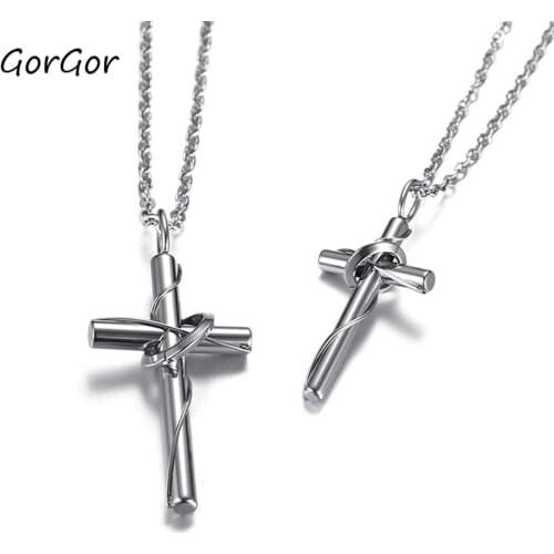 GorGor Necklace Lovers Stainless Steel Pattern Cross Simplicity Meaningful Faithful Popular Accessories CN-081