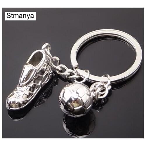 Metal Keychain New Key chain - Fashion Hot High Quality Soccer Shoes and Football Metal Car Key Ring Gift Bag Keychain