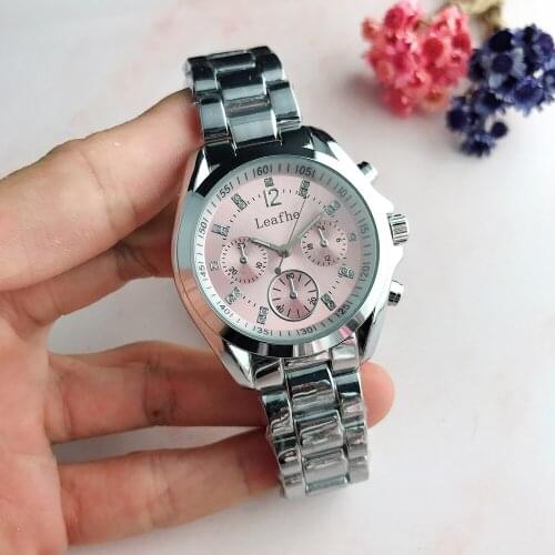 Fashion Brand Womens Watches Gold Silver Rose Diamond Stainless Steel Strap Butterfly Buckle Quartz Watch Montre Femme