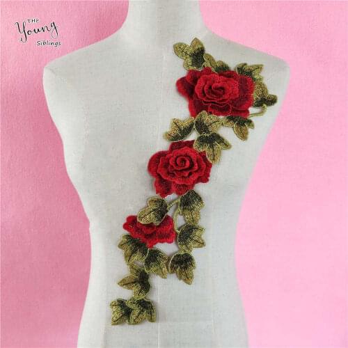 New rose flowers DIY Lace Collar Embroidered Sewing Craft Neckline embellishment Decoration Clothing Accessories 1pcs sell YL914