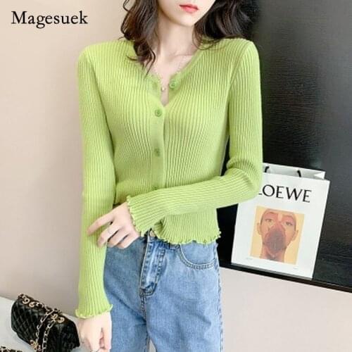 Autumn Cardigan New Spring Sweater Korean Version of Wild Loose Sweater Jacket Fashion Trend Single-breasted Sweater 16262