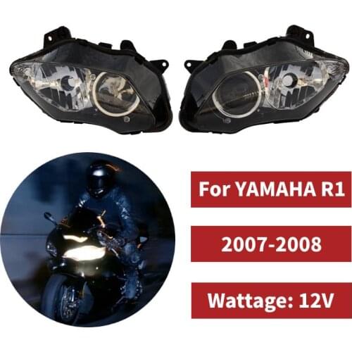 Motorcycle Headlight assembly Head Light LED For YAMAHA R1 YZF 1000 YZF-R1 2007 2008 Cafe racer Headlamp