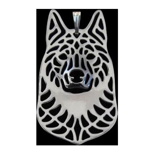 Women Hollow Metal Pet Dog Pendants Alloy Norwegian Elkhound Pendants