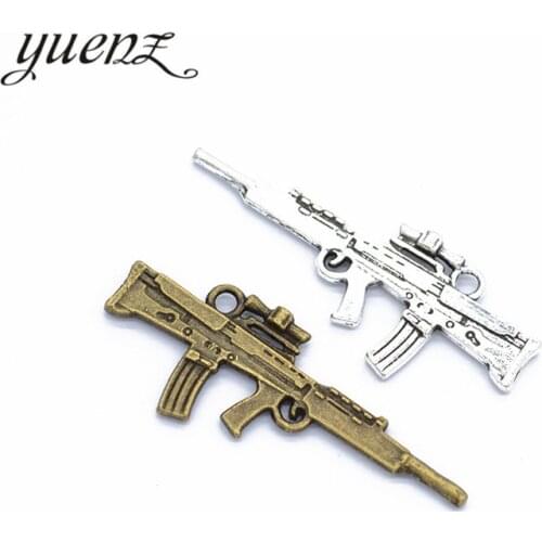 YuenZ 8pcs Antique Silver color gun Charms Pendants for Bracelet Necklace DIY Jewelry Making Finding Accessories 45*18mm M23