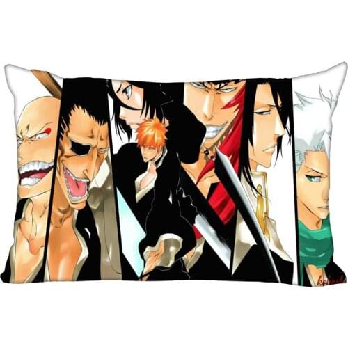 Custom Pillowcase Cover Bleach Anime Rectangle Zipper Pillow Cover Satin Fabric Pillowcase 40x60cm,50X75cm(Two sides)10-10