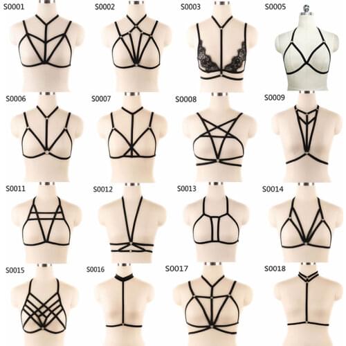 Bondage Sexy Breast Harness for Women Black Erotic Charming Temptation Restrainted Body Binding Sex Toy 16style