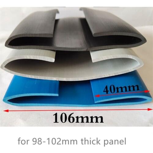 Rubber Sealing U Strip 40x106x40mm for 98-102mm thick Glass Metal Car Wood Panel Board Edge Encloser Shield Black