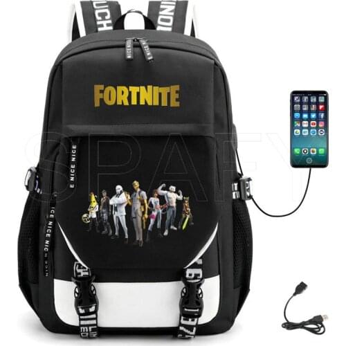 USB charging MINECRAFT Backpack Student Cartoon Printed School Bag Bookbag Unisex Casual Travel bags Shoulder Bag Mochila