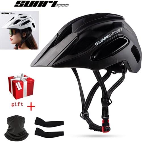 Racing Mountain Bike Helmet Ultralight Outdoor Cycling Helmet Detachable Brim Goggles Helmet With Tail Light Casco Bicicleta