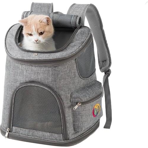 Folding Pet Bag Outdoor Travel Picnic Breathable Puppy Knapsack Transparent Double Shoulder Cat Backpack Cats Accessories