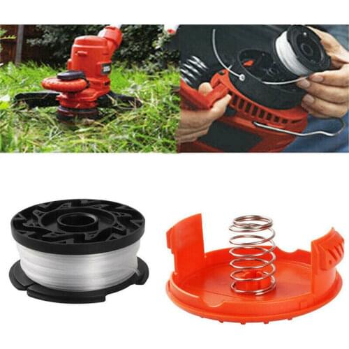 String Trimmer Strimmer Orange Cover Cap+Spool Line+Spring Kit Replacement For Black & Decker Lawn Mower Grass Cutter Repair