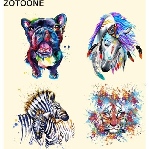 ZOTOON Animal Pattern Patches Heat Transfer Iron on Patch Cartoon Washable Clothes Stickers Easy Print Irons Heat Transfer Stick