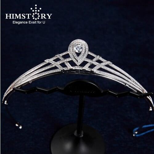 Simple Stunning Wedding Full Cubic Zircon Tiara Bridal CZ Crown Princess Pageant Party Headpiece Bridesmaids Hair Accessories