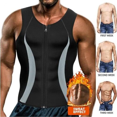 Mens Sauna Vest Shapewear Ultra Shaper Shirt Man Black Waist Cincher Men Shaper Slimming Waist Trainer Corsets