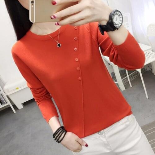 Korea Style Girls Knitted Sweater Slim Knittshirt Autumn Winter Pullover Women Sweater Basic Shirt Tops Casual Sweaters 2021