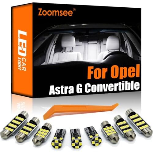 Zoomsee 10Pcs Interior LED For Opel Astra G Convertible 2001-2005 Canbus Vehicle Indoor Dome Reading Trunk Light Auto Lamp Kit