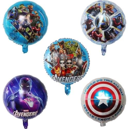 10pcs 18inch MARVEL Supper Hero Man Foil Helium Balloons Baby Shower Boy Birthday Party Decoration Ball Cartoon Kids Toys