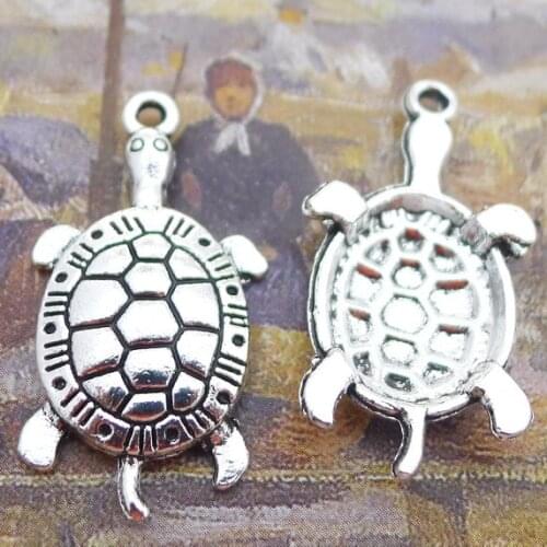 10 pieces/lot 30*16mm Antique silver color Metal Tortoise Sea turtle Charm Pendant Bracelet Key chain DIY accessory handmade