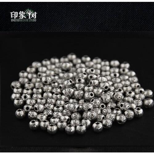 10pcs/lot 6mm non-fading ancient silver carved evil eye round zinc alloy metal beads for DIY jewelry making supplies 753