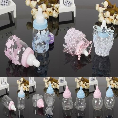 12pcs Baby Shower Candy Box Bottle Pink Girl Blue Boy,Wedding Favors And Gift ,Birthday Party Favours Christmas Gifts