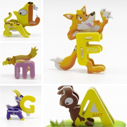 1PCS 3D Alphabet Animals Jigsaw Puzzle Kids Birthday Party Favors Gift Toys Carnival Prizes Party Toys for Boys and Girls