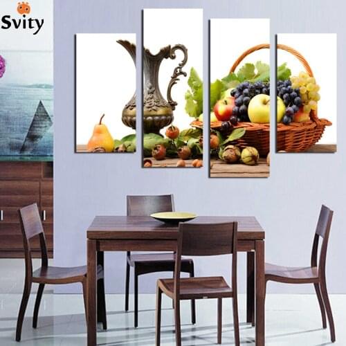 4pcs fruit and flagon wall art picture canvas print painting modern home decorative for kitchen wall paintings unframed F1814