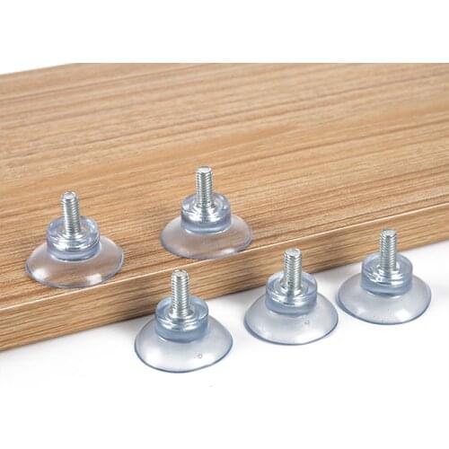 5 Pcs M6/M8 Screw Rubber Suction Cup Transparent Sucker Plastic Hooks for Glass Table Tops Storage Tool