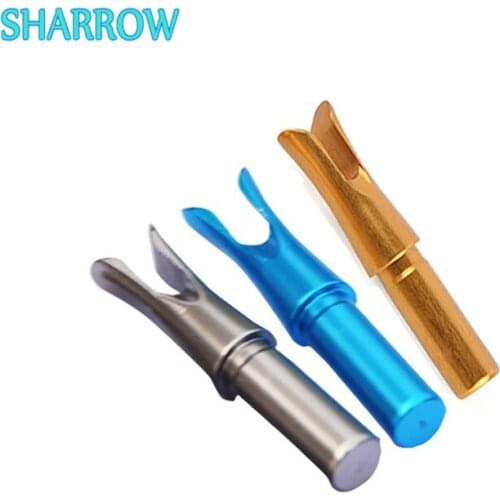 6Pcs Aluminum Alloy Archery Arrow Nocks 5.2mm Insert Tips Tails Arrow Shaft DIY Tools For Bow Shooting Training Accessories