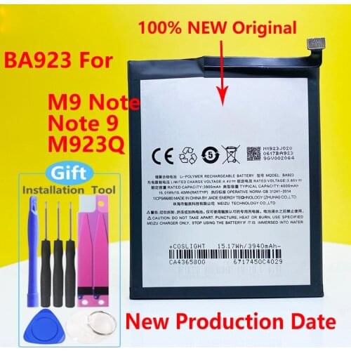 New BA923 4000mAh Battery For MEIZU Note 9/M9 Note/M923Q M923H Mobile Phone High Quality Battery With Tracking Number