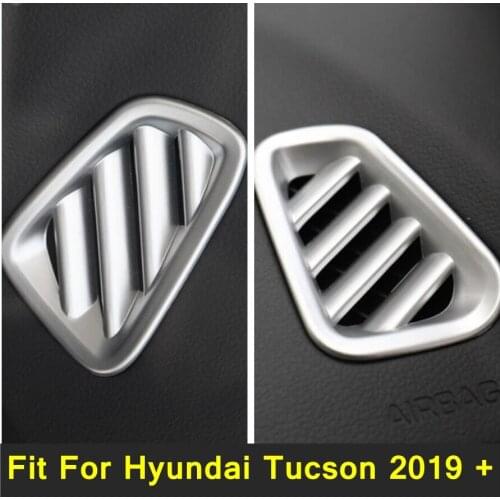 Lapetus Car Styling Side Air Conditioning AC Outlet Vent Frame Cover Trim Carbon Fiber ABS Fit For Hyundai Tucson 2019 2020