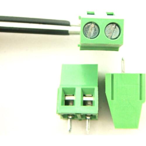 20PCS 128-5.0-2P Screw 2Pin 5.0mm Straight Pin PCB Screw Terminal Block Connector(300V/15A)