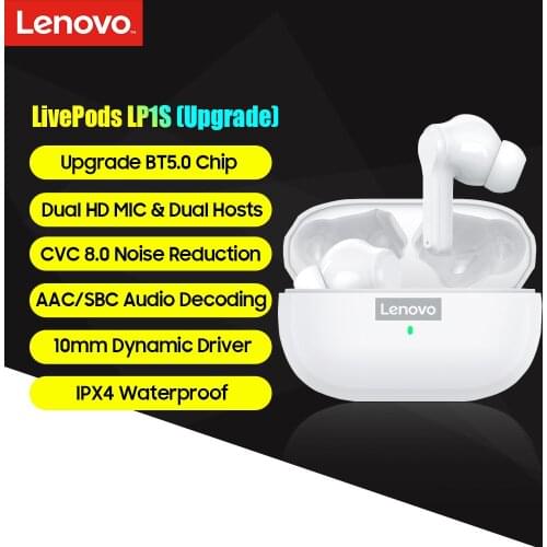 Lenovo LP1S TWS Bluetooth Earphone Sports Wireless Headset Stereo Earbuds HiFi Music With Mic LP1 S For Android IOS Smartphone