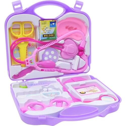 14pcs/set Kids Pretend Doctor Role Play Nurses Toy Kit Hard Case Gift Children Hospital Role-playing Games Tool