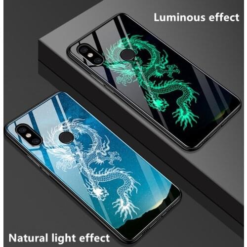 For Xiaomi Mi Mix 3 case Luminous pattern tempered glass Explosion-proof cover For Xiaomi mix 3 mix 2s 2 shockproof Glass case